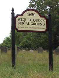Wequetequock Cemetery Sign