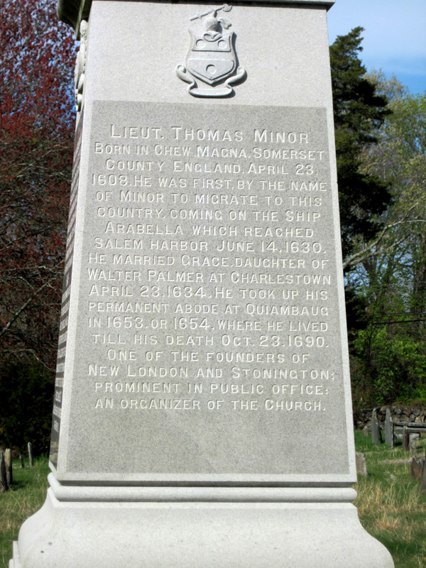 Stonington Founders Monument, Minor side